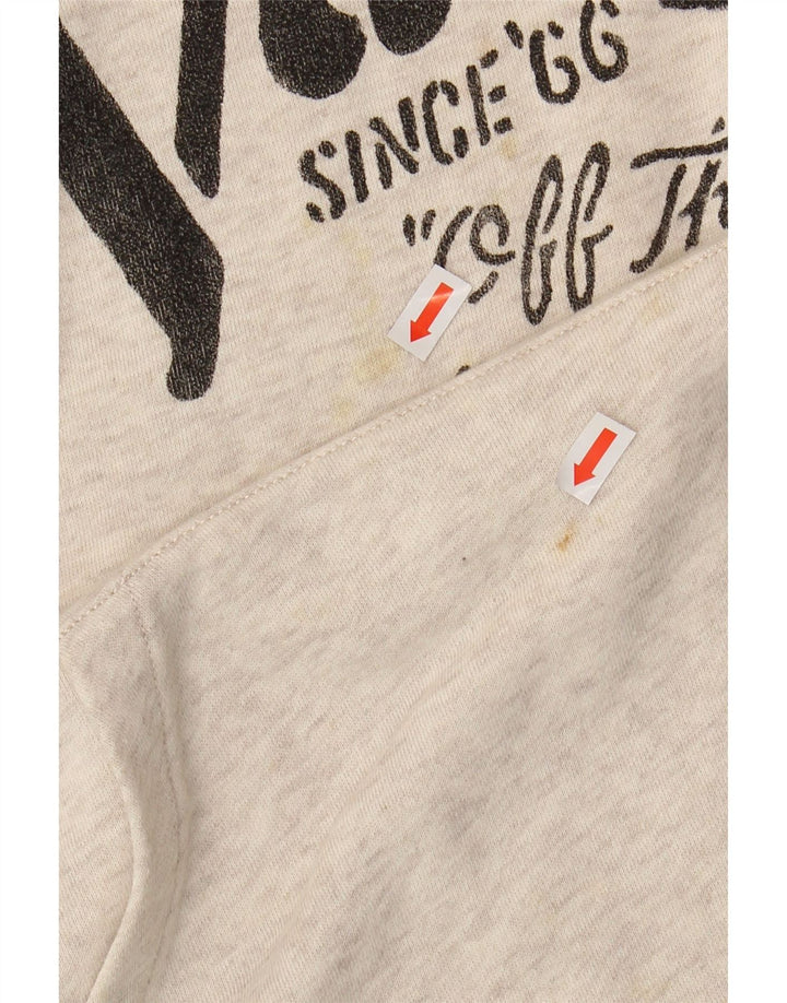 VANS Mens Graphic Hoodie Jumper Pequeno Algodão Bege