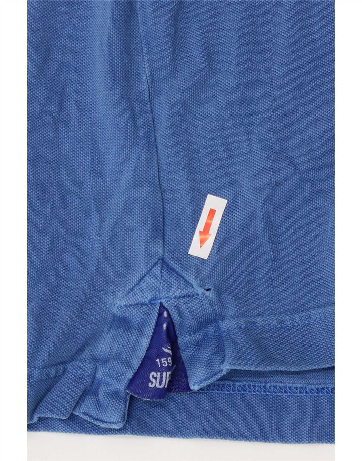 Camisa polo masculina Superdry azul médio