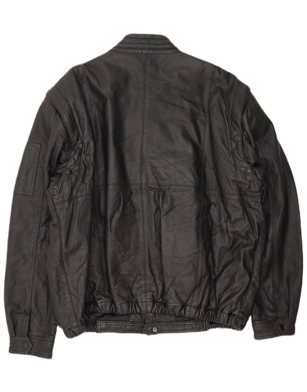 Jaqueta bomber masculina de couro C&A EU 58 XL preta
