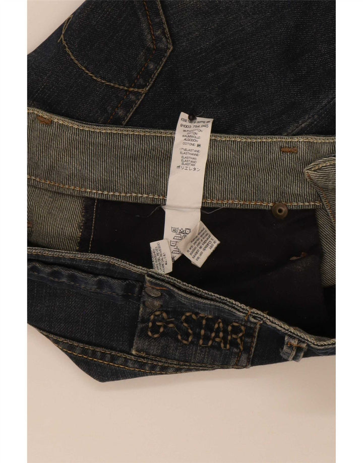 Jeans recortados femininos G-Star W28 L25 algodão azul marinho
