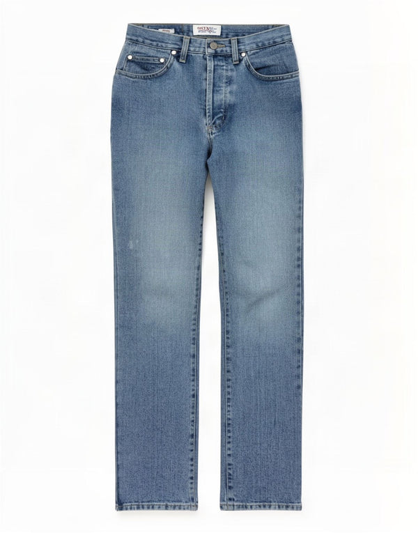 Calça jeans reta masculina Onyx cintura alta W27 L30 algodão azul