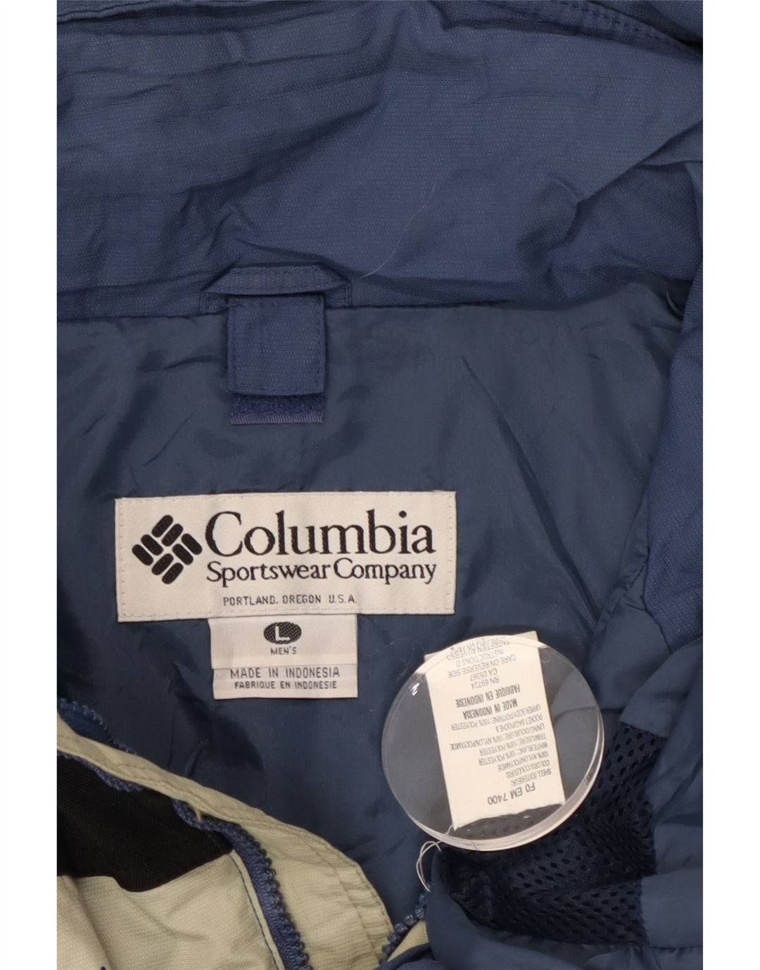 Jaqueta corta-vento masculina Champion com capuz UK 40 grande azul colorblock nylon