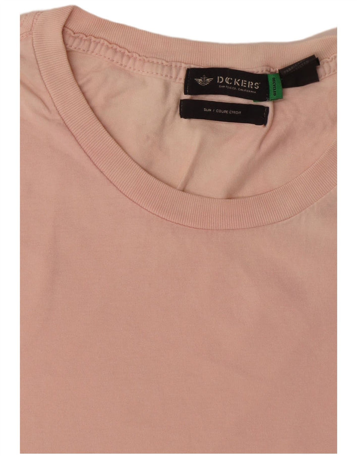 Dockers Mens Slim T-Shirt Top Grande Algodão Rosa