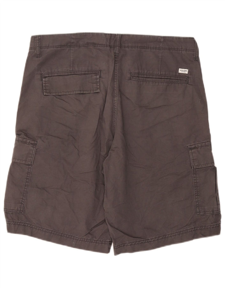 Shorts cargo masculino Jack & Jones grande W36 algodão cinza