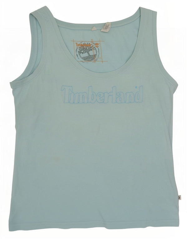 Top de colete gráfico feminino Timberland UK 18 XL azul algodão