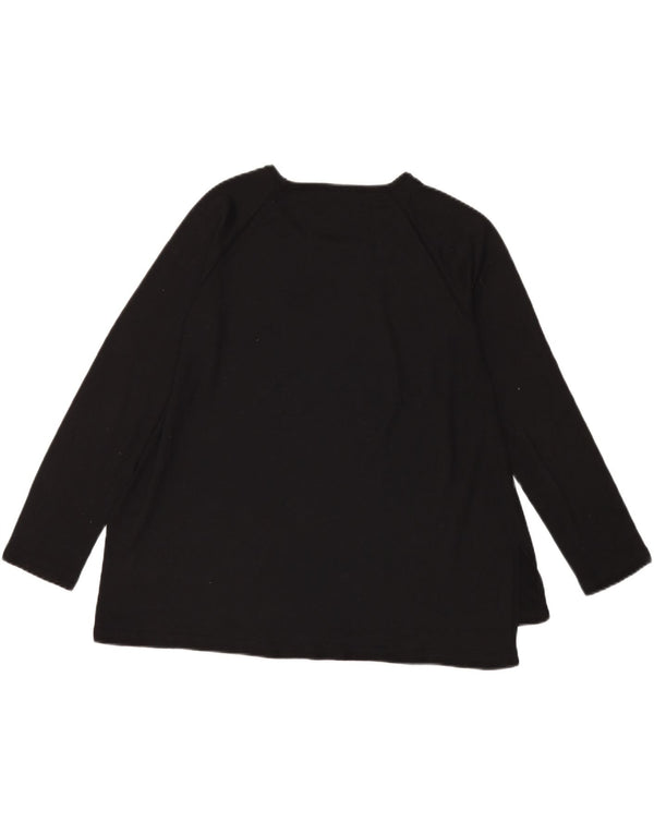 Top feminino Benetton manga comprida UK 16 grande preto