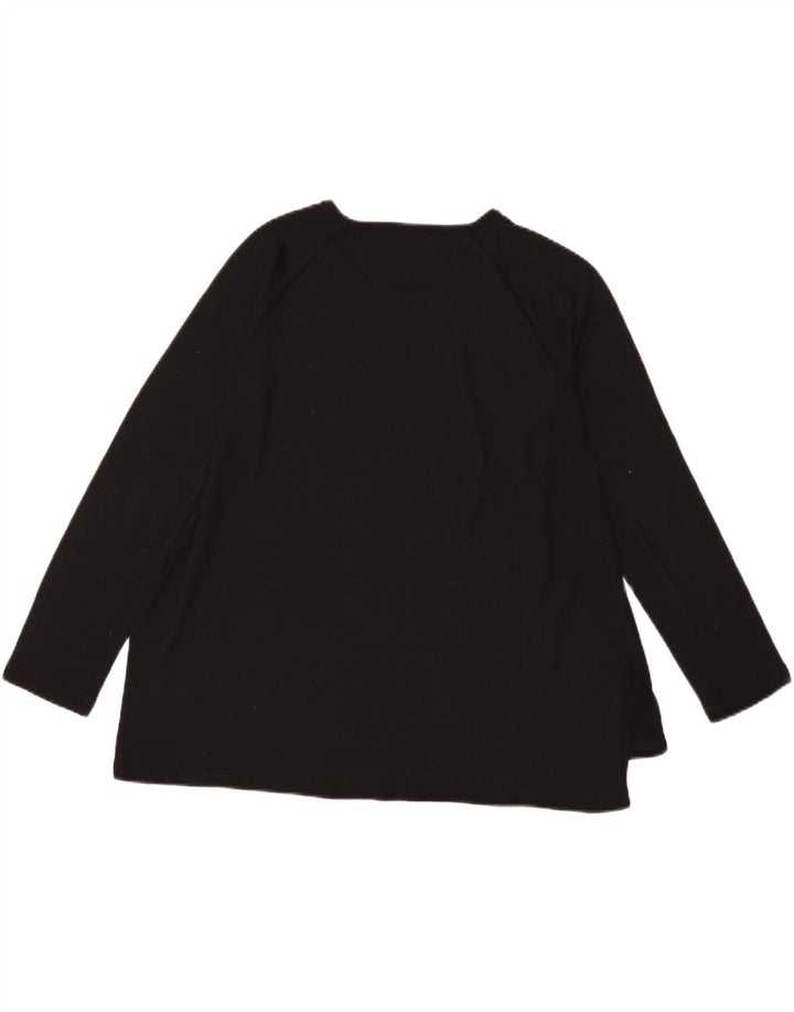 Top feminino Benetton manga comprida UK 16 grande preto