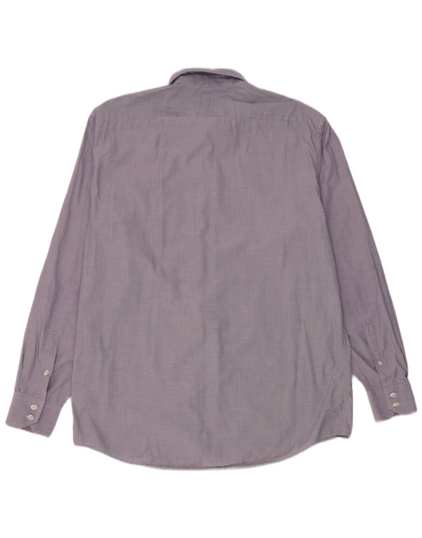 Camisa masculina Lacoste tamanho 43 grande algodão azul