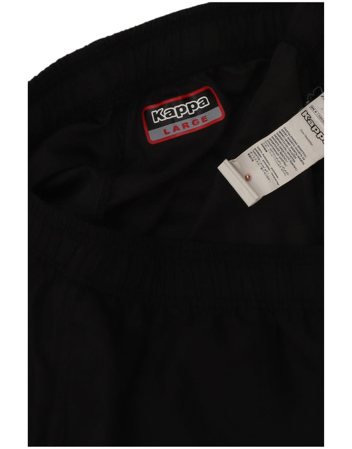 Shorts esportivos gráficos masculinos Kappa grande poliéster preto