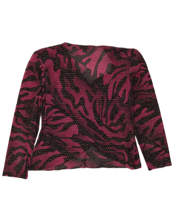 Blusa feminina vintage manga comprida top IT 46 estampa animal roxa grande