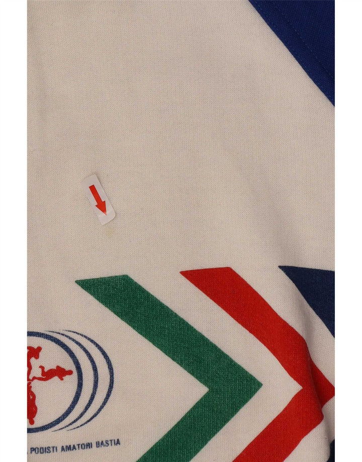 Moletom gráfico masculino vintage Jumper XL branco colorblock