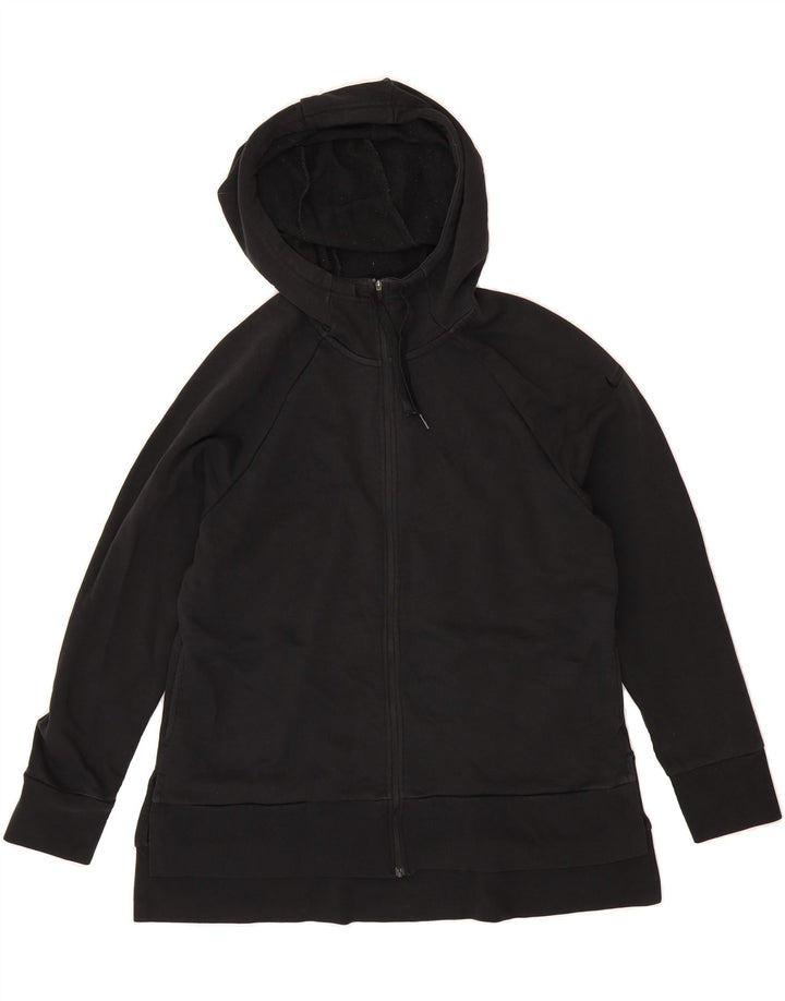 NIKE Womens Dri Fit Zip Hoodie Sweater UK 16 Large Black Cotton Vintage Nike and Second-Hand Nike from Messina Hembry 