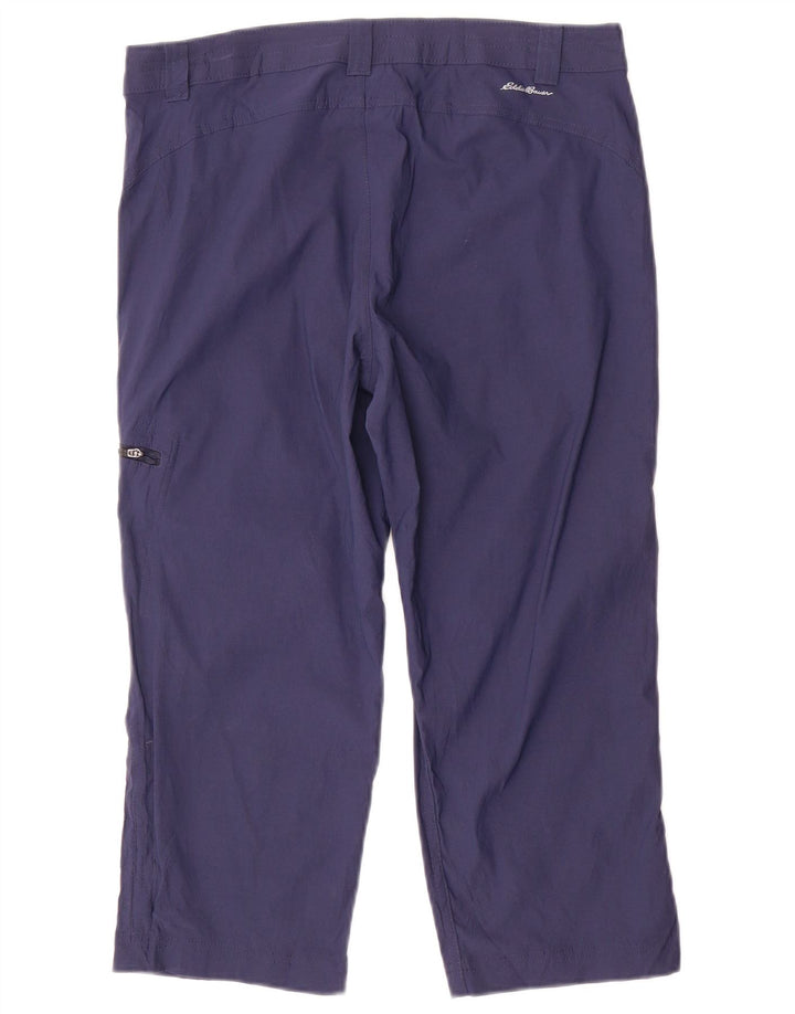 Calça capri feminina EDDIE BAUER reta EUA 8 médio W32 L20 azul marinho