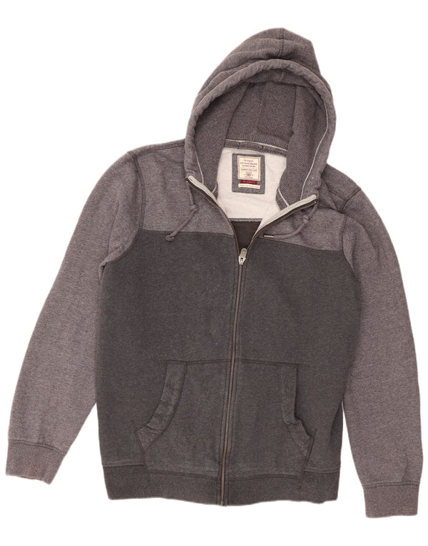 Suéter masculino com capuz e zíper Fat Face XL algodão colorblock cinza