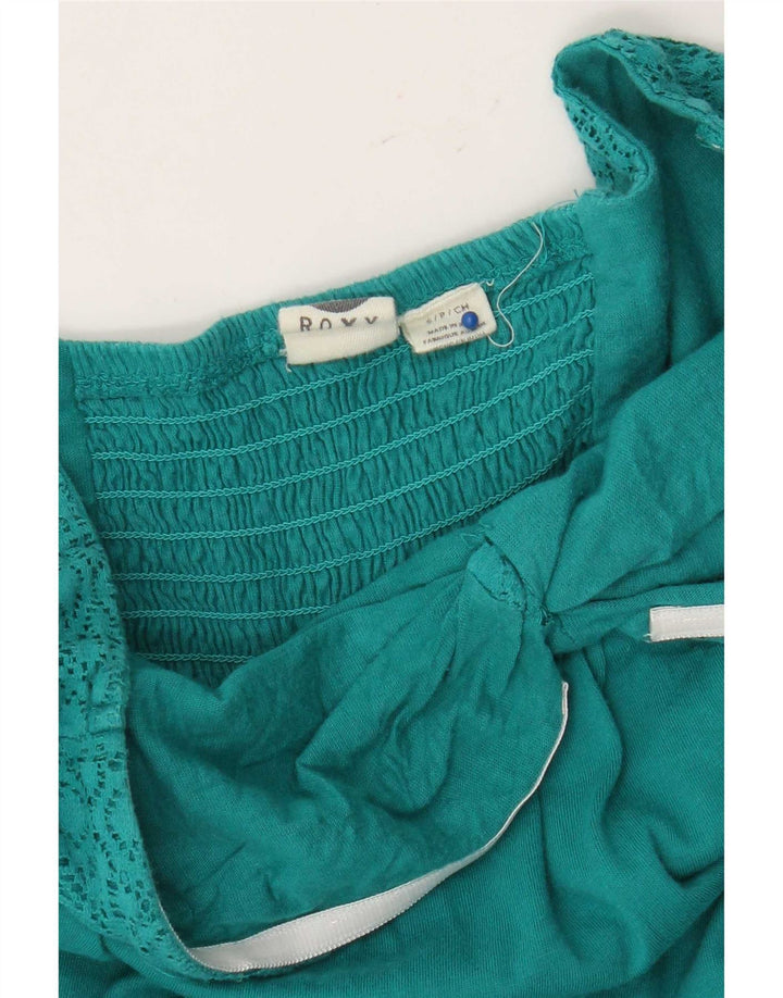 Vestido feminino assimétrico sem alças Roxy Reino Unido 10 pequeno turquesa