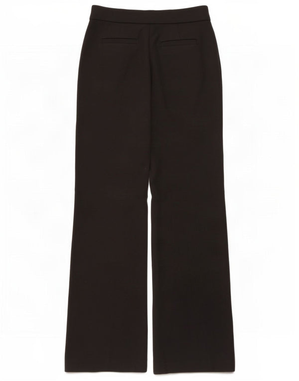 Calça feminina Boden de perna larga UK 10 pequena W28 L31 preta viscose