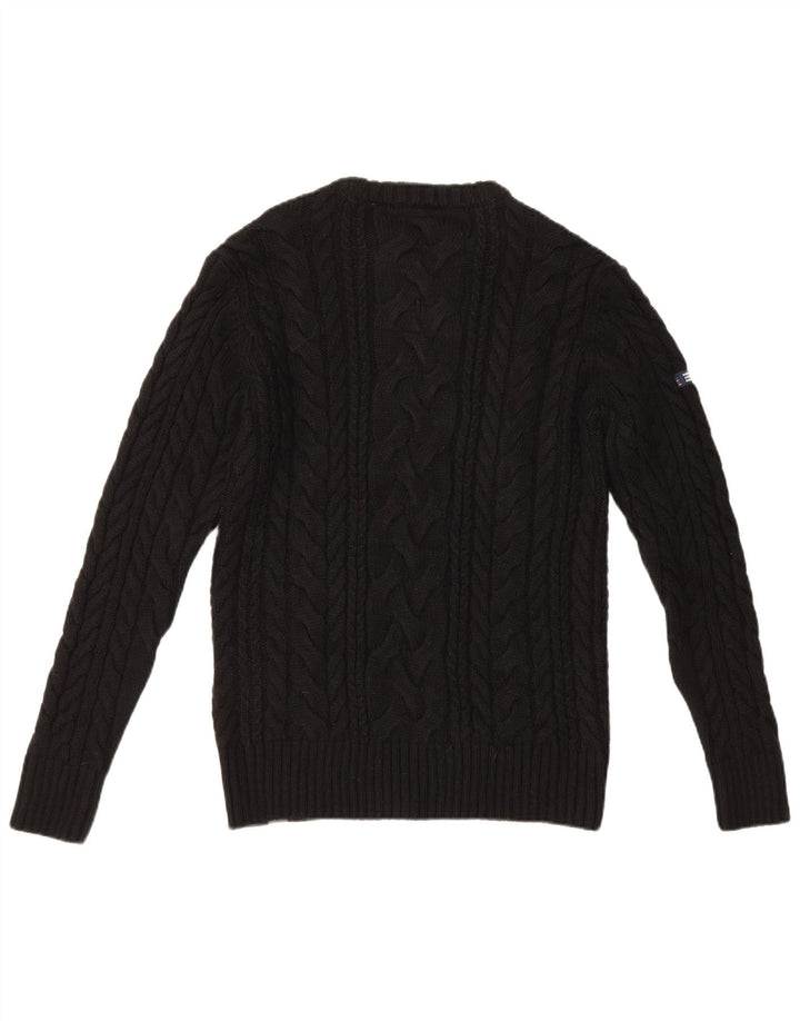 Suéter masculino Superdry com gola redonda grande acrílico preto