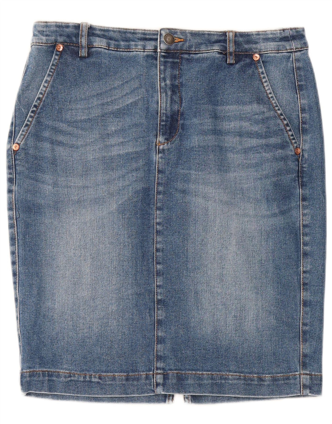 Saia jeans feminina BENETTON W30 azul médio