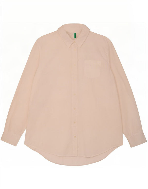 Camiseta feminina Benetton UK 14 algodão branco médio