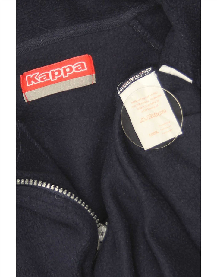 Kappa Mens Zip Neck Fleece Jumper Pequeno Poliéster Azul Marinho