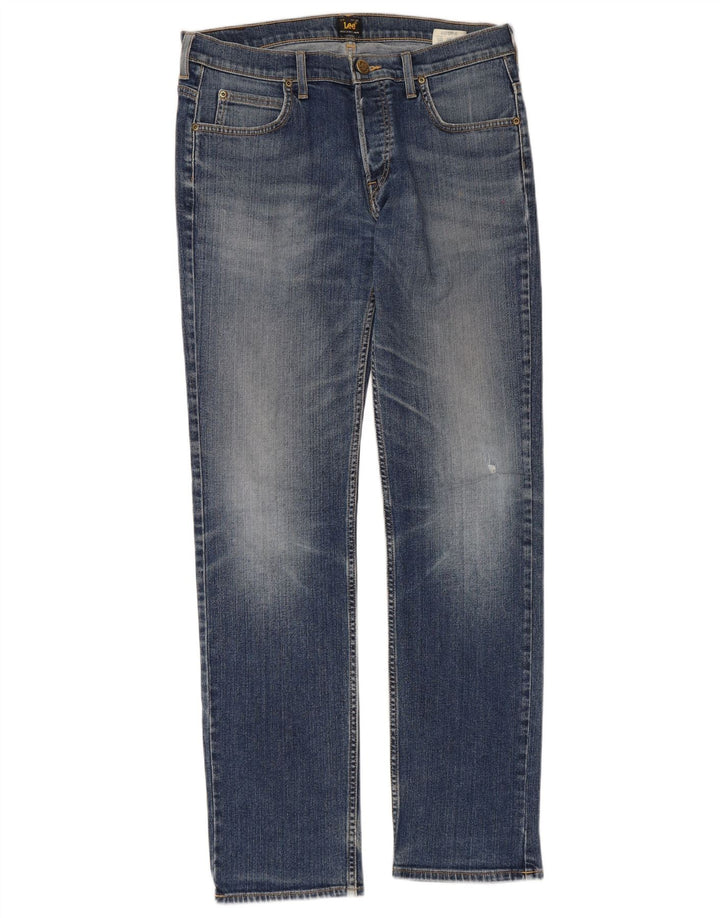 Lee Mens Powell Distressed Slim Jeans W33 L34 Azul Algodão