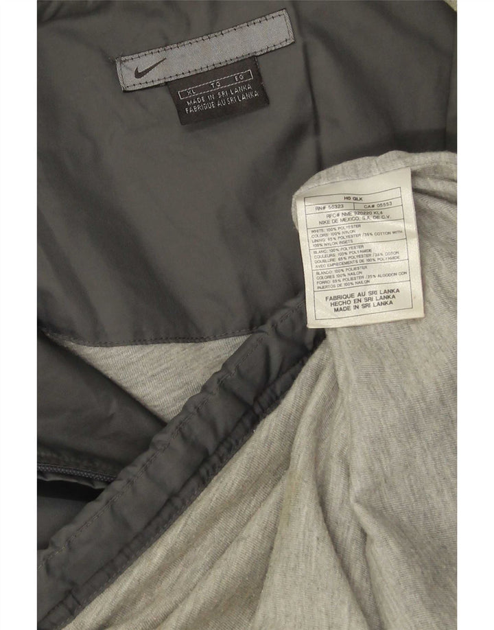 Jaqueta de chuva masculina Nike com capuz UK 42 XL cinza poliéster