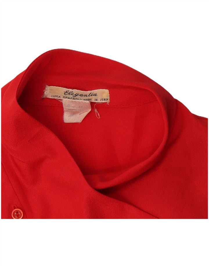Blusa feminina vintage manga comprida top IT 46 grande vermelha