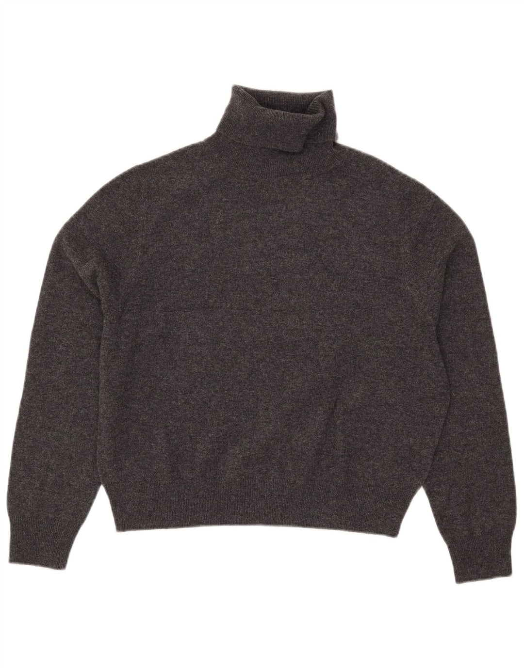 Suéter feminino Massimo Dutti com gola redonda e corte curto Reino Unido 10 pequeno cinza