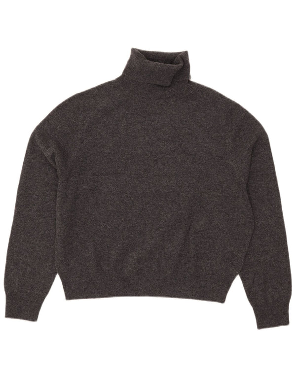 Suéter feminino Massimo Dutti com gola redonda e corte curto Reino Unido 10 pequeno cinza