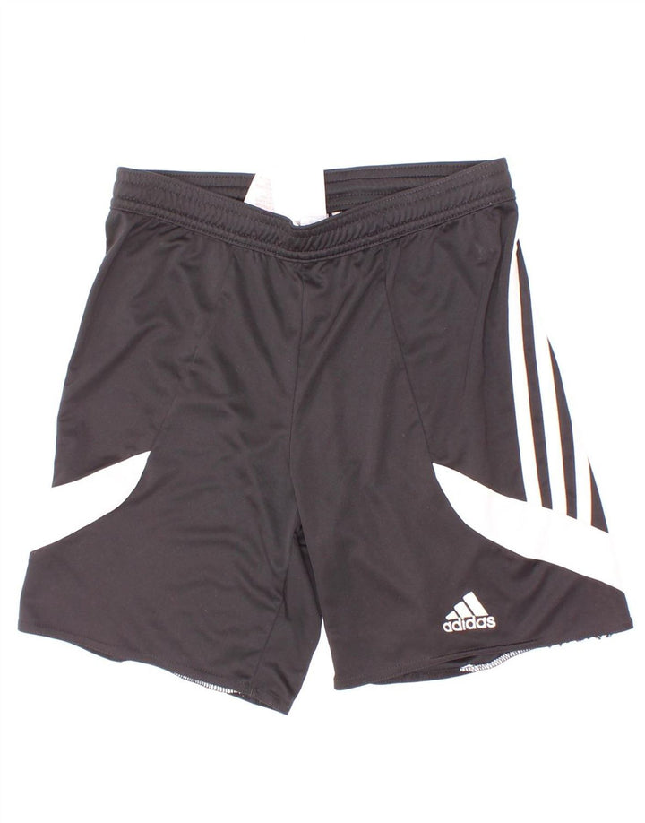 Shorts esportivos masculinos Adidas 9-10 anos médio preto colorblock poliéster