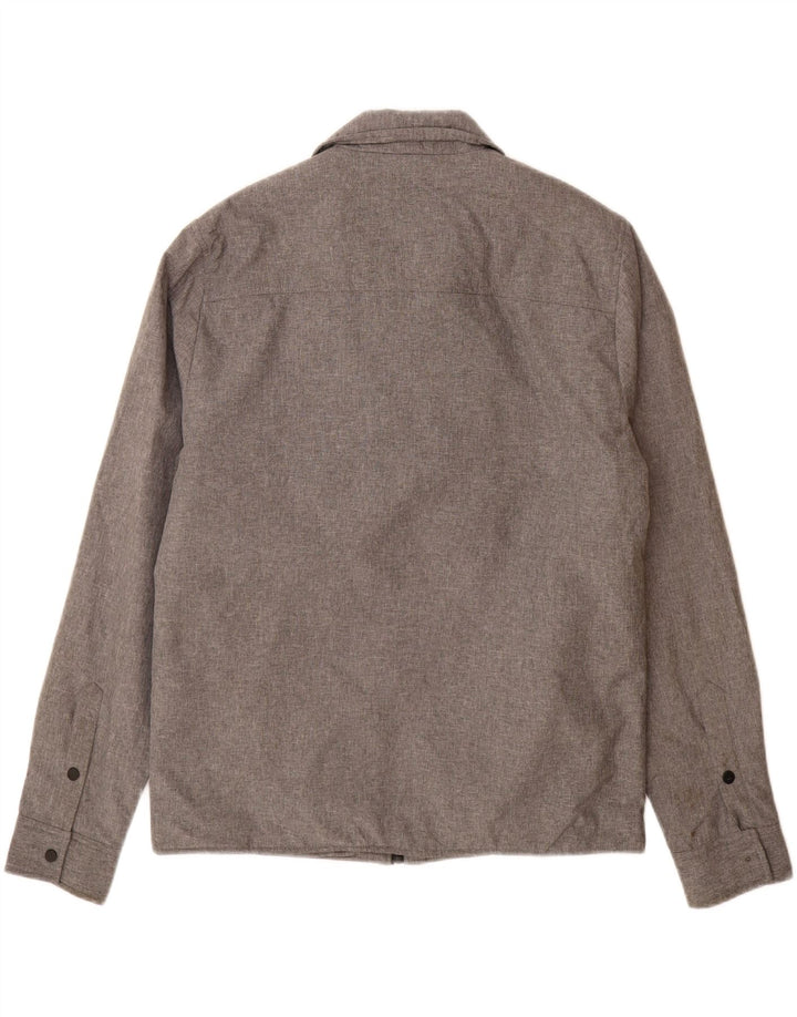 Jaqueta utilitária masculina Zara UK 40 poliéster cinza grande