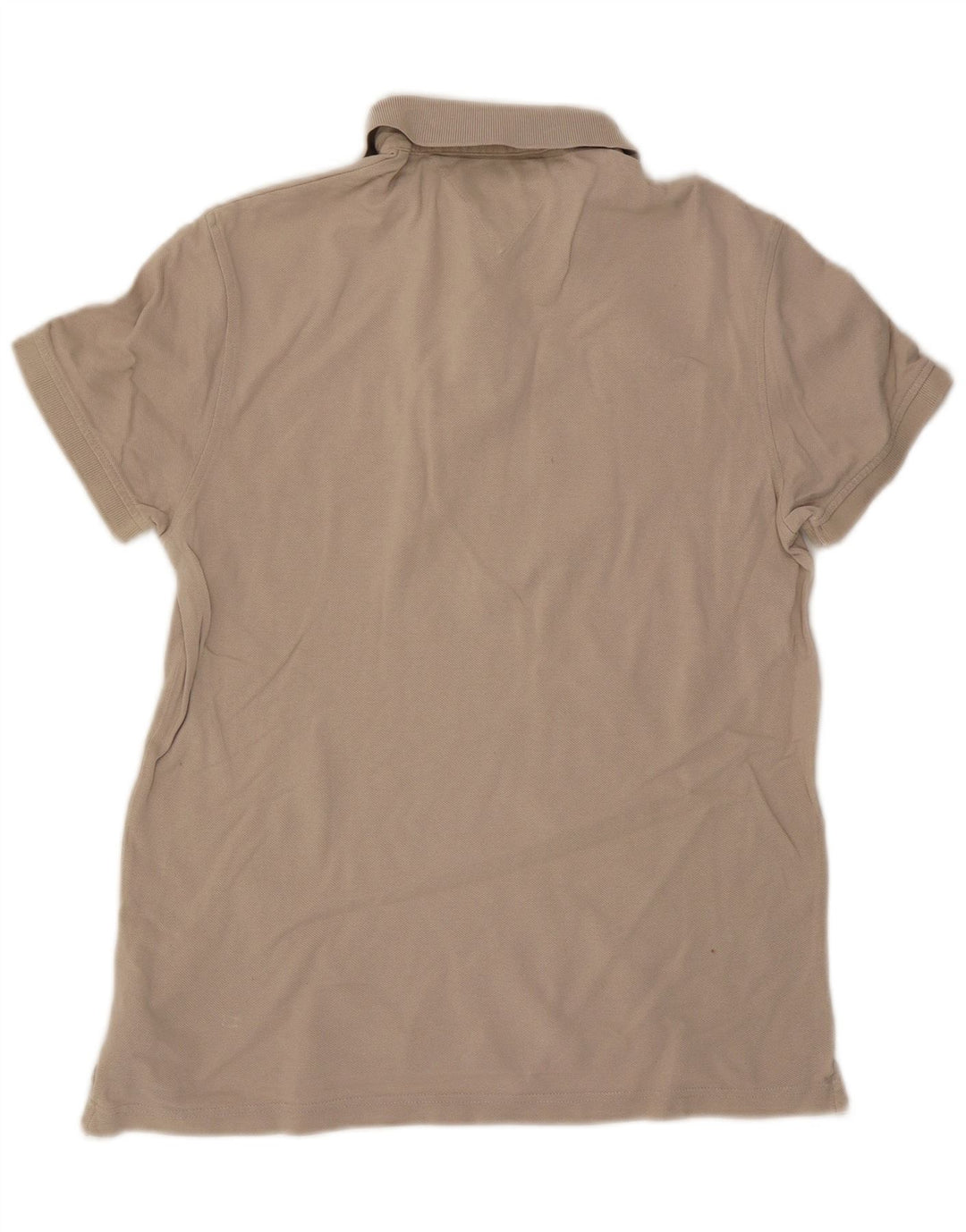 Camisa polo masculina Tommy Hilfiger Regular Fit pequena algodão bege