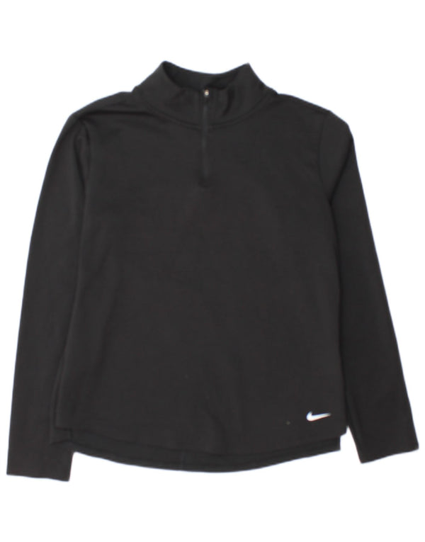 Top feminino Nike Therma-Fit com zíper e manga comprida UK 14 médio preto