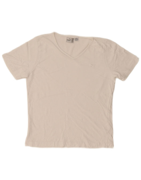 Camiseta feminina Puma UK 14 médio algodão branco