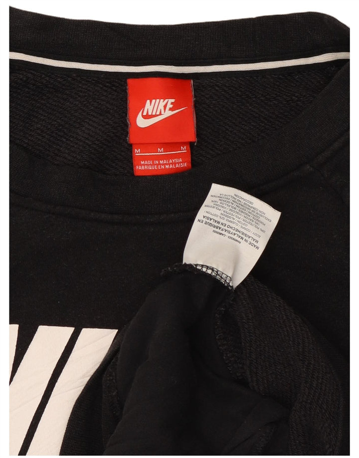 Nike feminino gráfico moletom jumper UK 14 médio preto