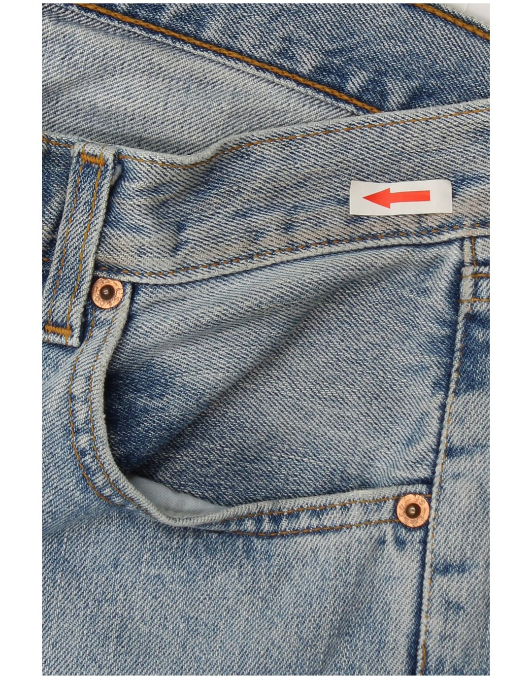 Calça jeans feminina Levi's 595 Straight W30 L30 azul algodão