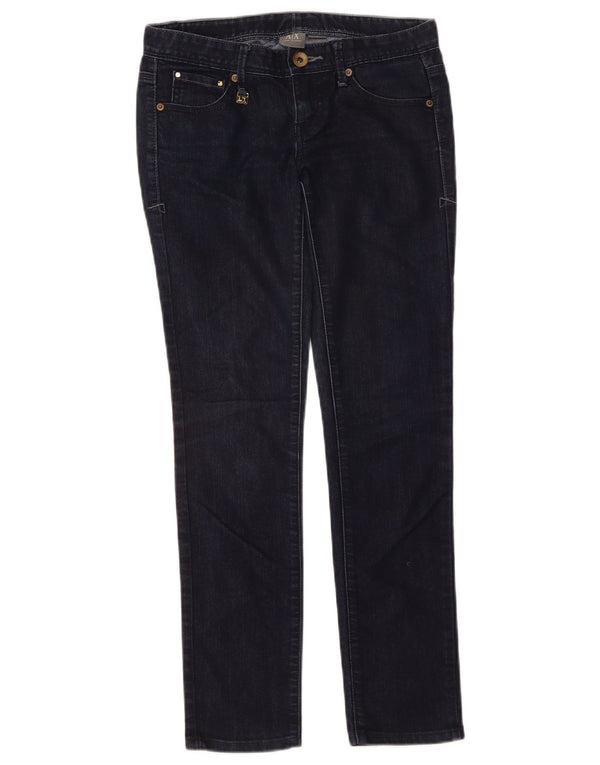 ARMANI EXCHANGE Jeans feminino gráfico slim US 0 XS W28 L28 algodão azul