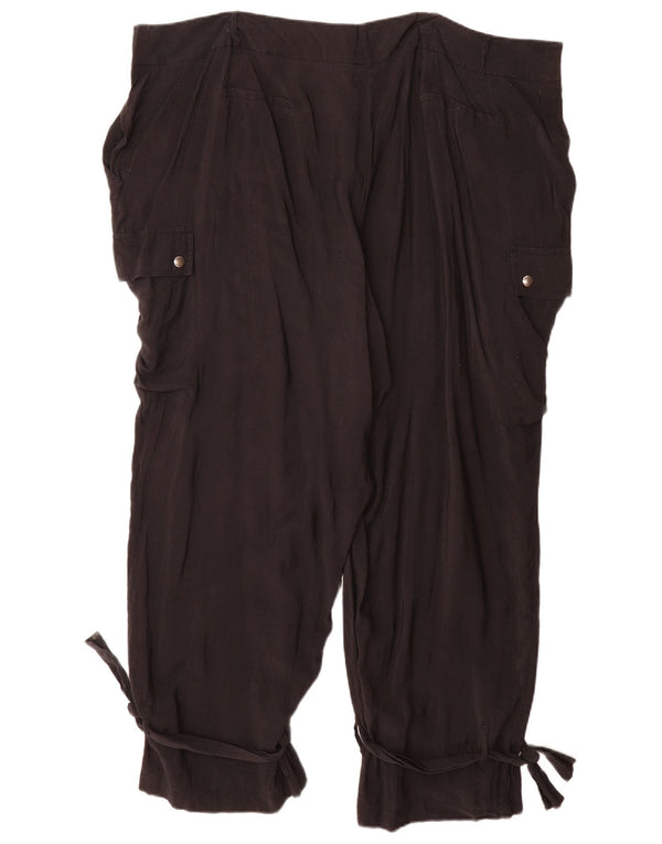 Calça feminina Marks & Spencer Autograph Cargo UK 24 4XL W44 L29 preta