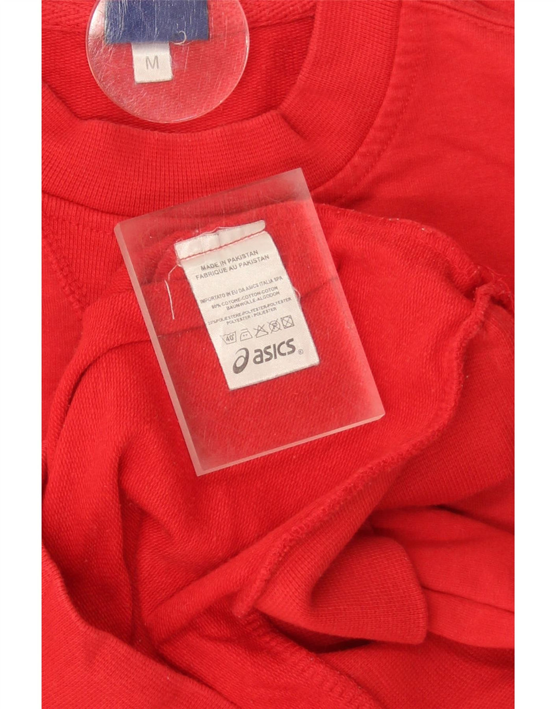 ASICS Mens Sweatshirt Jumper Medium Red Cotton Vintage Asics and Second-Hand Asics from Messina Hembry 