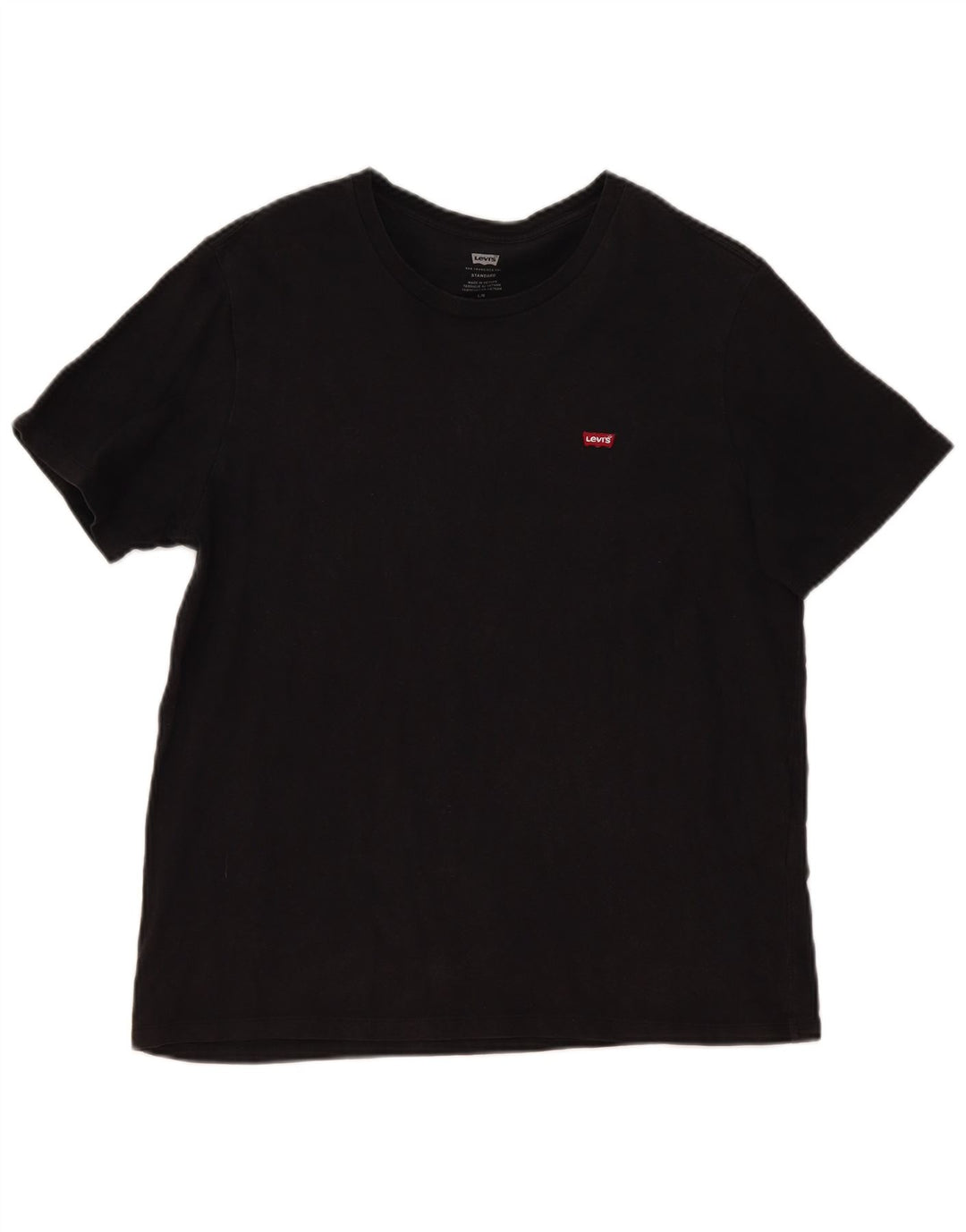 Camiseta masculina padrão Levi's Top grande de algodão preto