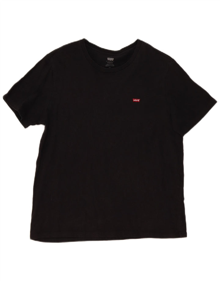Camiseta masculina padrão Levi's Top grande de algodão preto