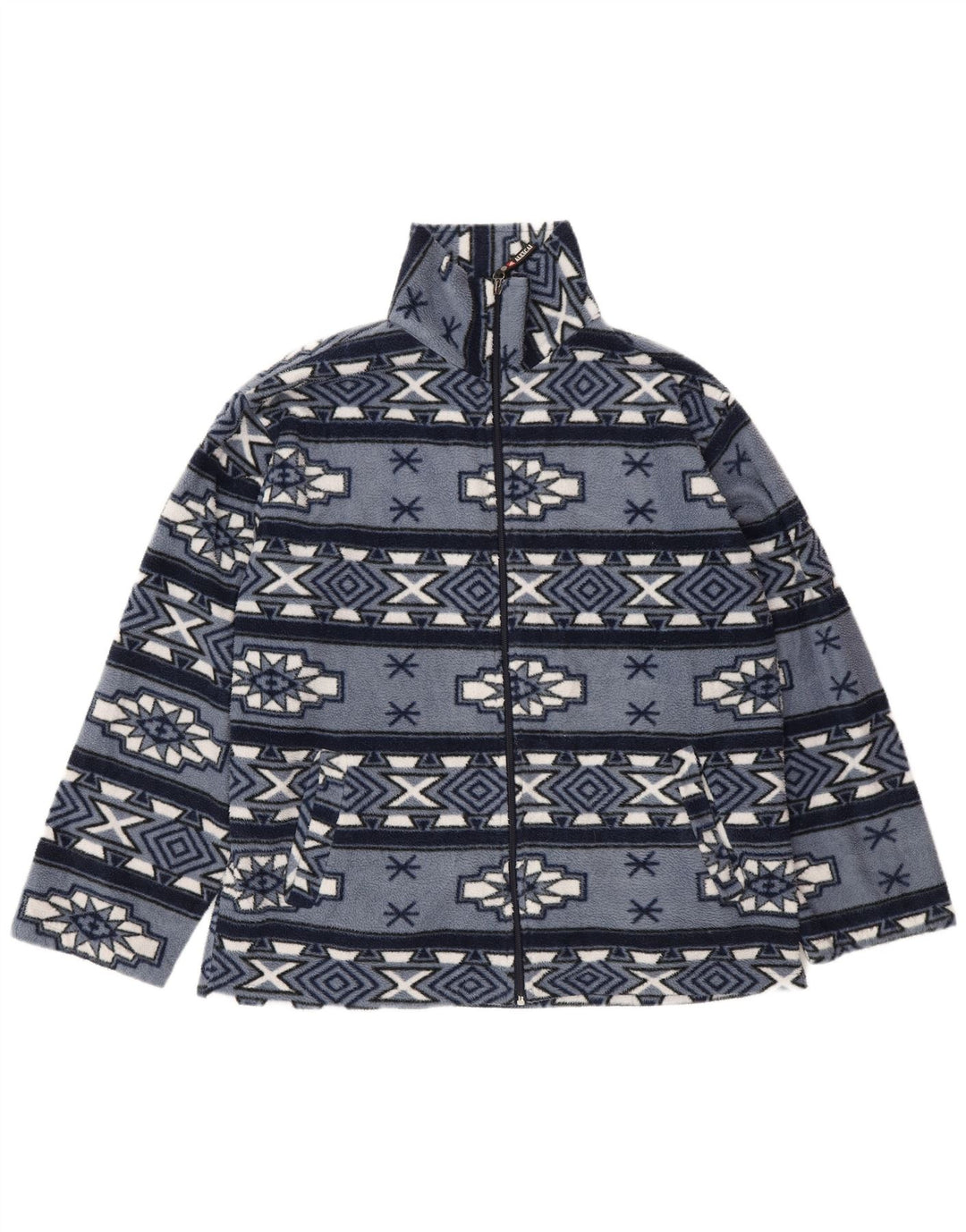 Jaqueta de lã masculina vintage UK 38 Médio Azul Fair Isle