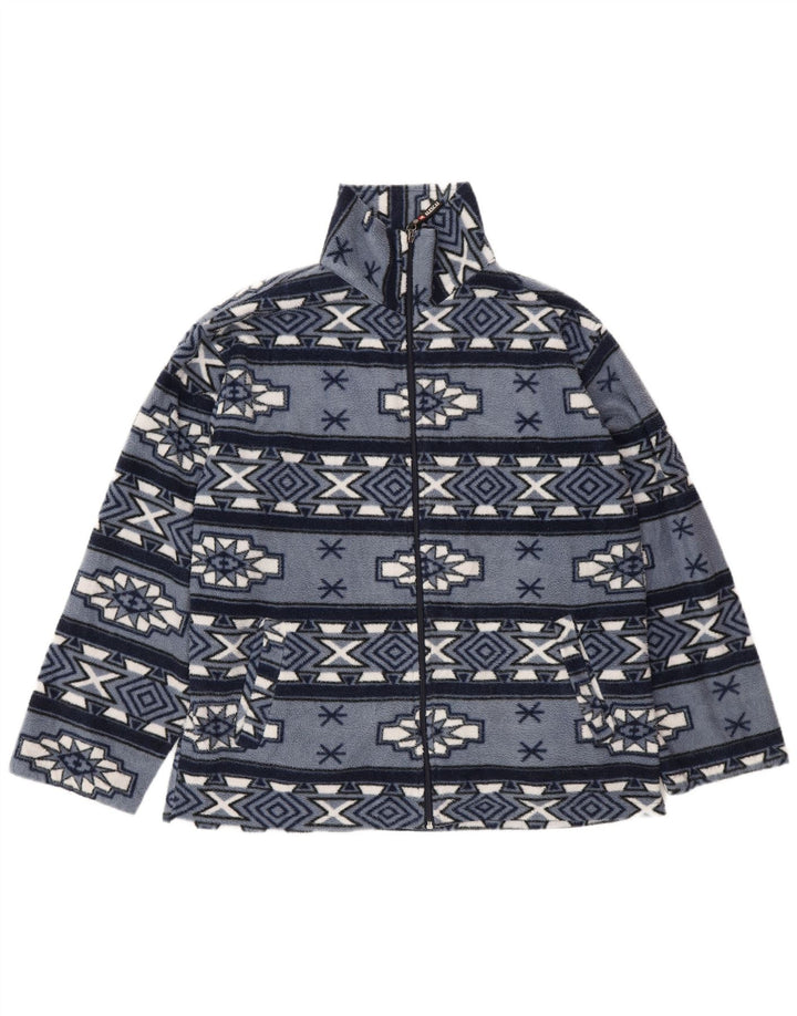 Jaqueta de lã masculina vintage UK 38 Médio Azul Fair Isle