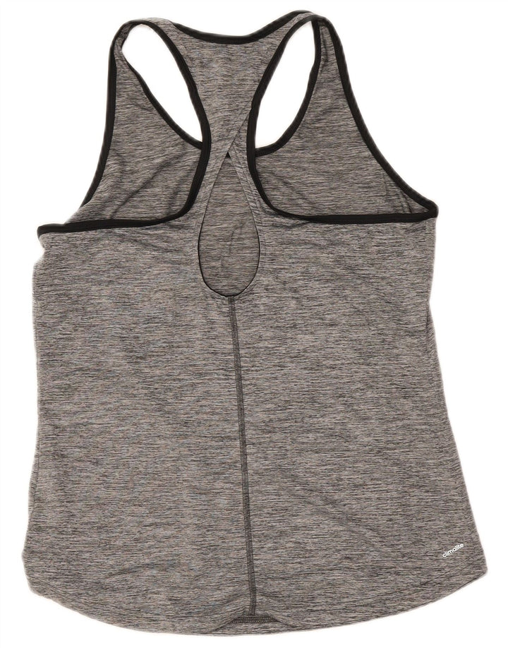 Adidas Womens Graphic Vest Top UK 16/18 Grande Cinza Poliéster