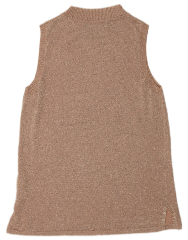 Colete feminino Marks & Spencer UK 12 viscose bege médio