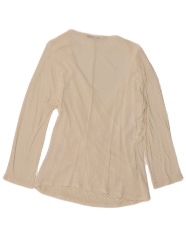 Marella Blusa Feminina Manga 3/4 Top UK 18 XL Branco