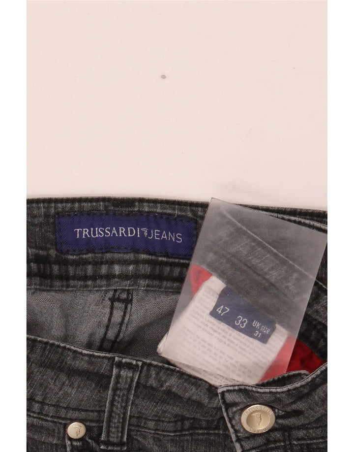 Jeans retos femininos Trussardi W31 L30 cinza