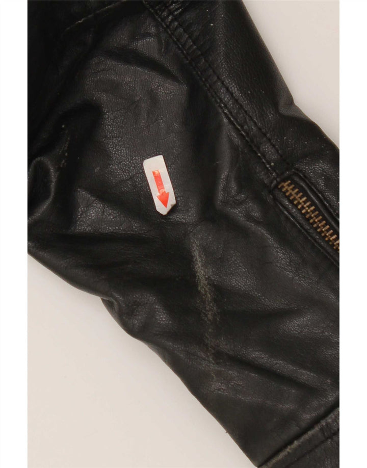 Jaqueta masculina de couro para motociclista Only & Sons Reino Unido 40 grande preta