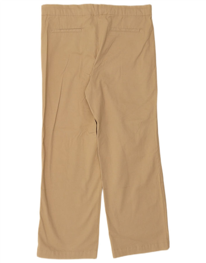 ZARA Calça feminina reta casual pequena W26 L29 algodão bege