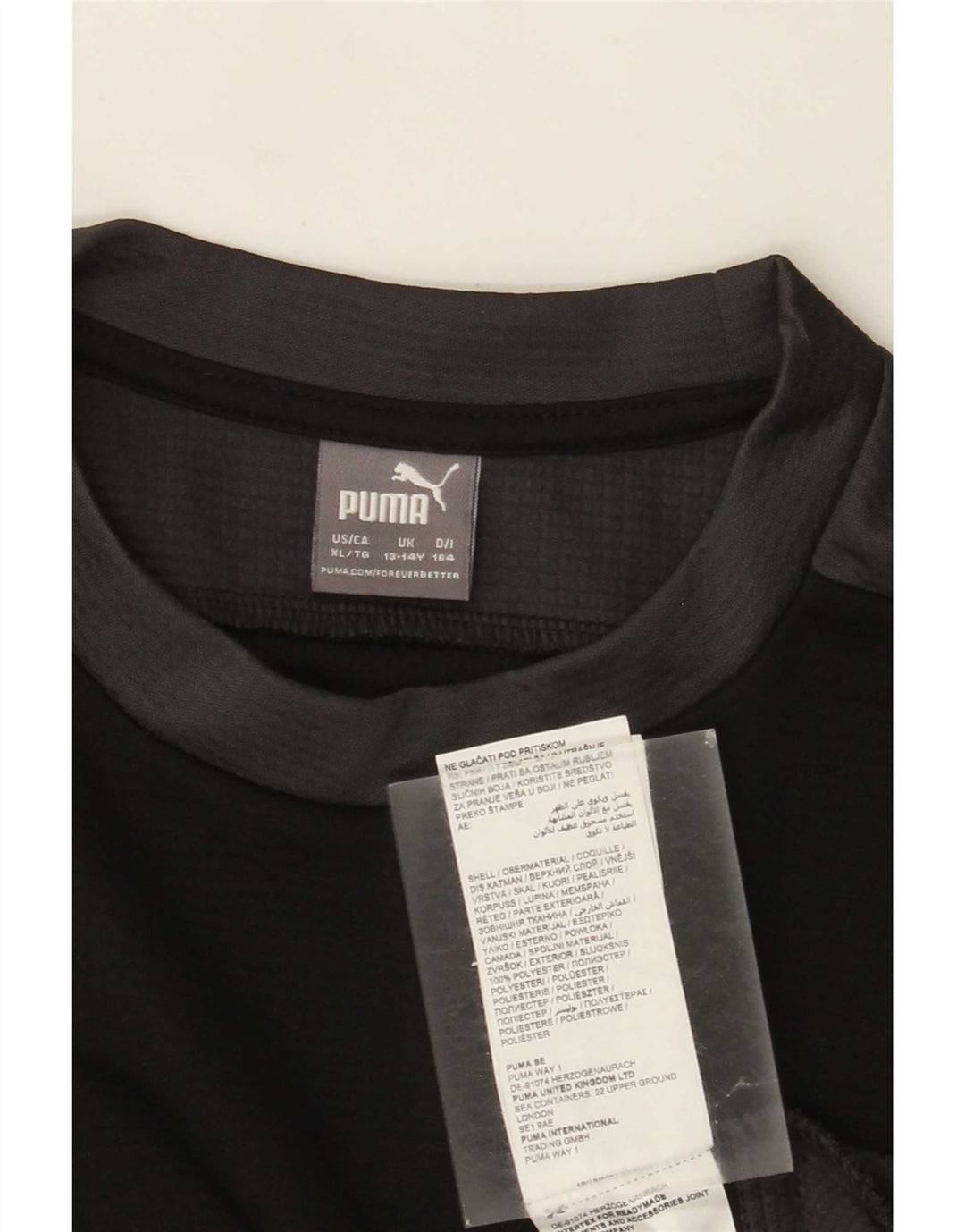 Top Puma Menino Manga Comprida 13-14 Anos Preto Colorblock Poliéster
